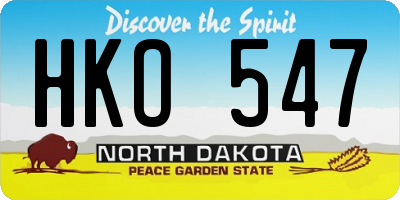 ND license plate HKO547