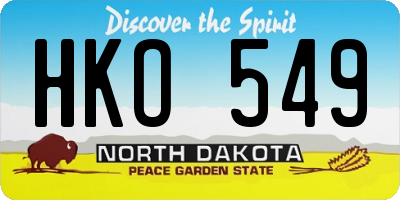 ND license plate HKO549