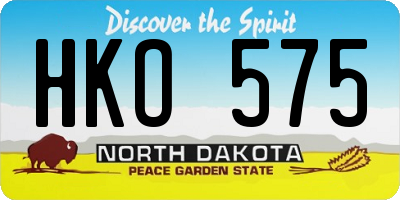 ND license plate HKO575