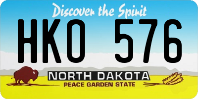 ND license plate HKO576