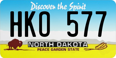ND license plate HKO577