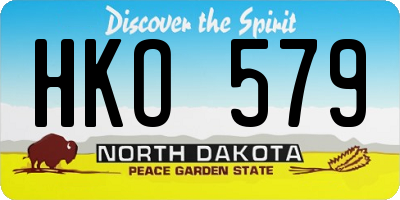 ND license plate HKO579