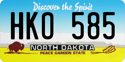 ND license plate HKO585