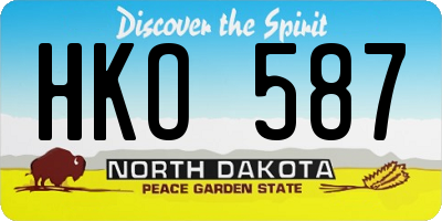 ND license plate HKO587
