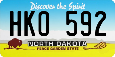 ND license plate HKO592