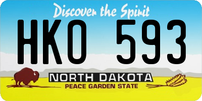 ND license plate HKO593