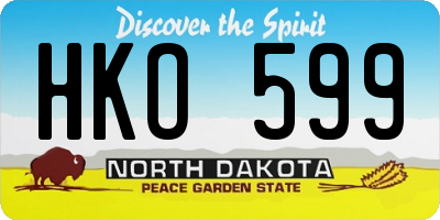 ND license plate HKO599