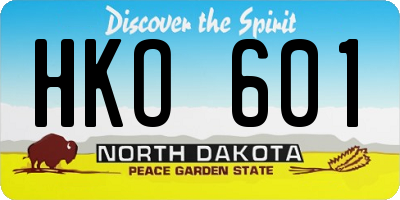 ND license plate HKO601