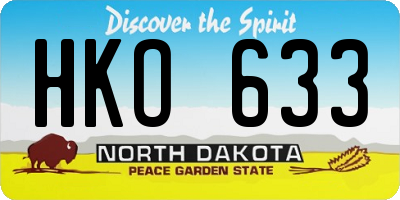 ND license plate HKO633