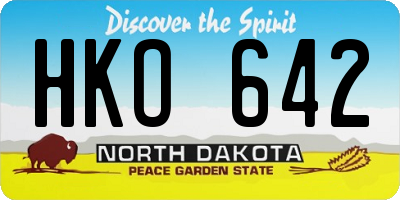 ND license plate HKO642