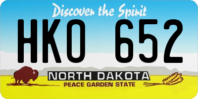 ND license plate HKO652