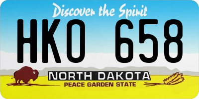 ND license plate HKO658