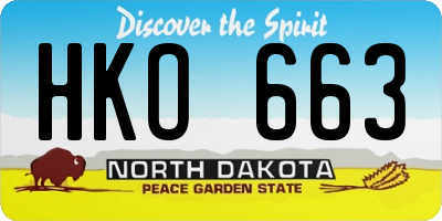 ND license plate HKO663