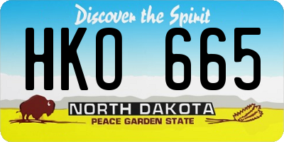 ND license plate HKO665