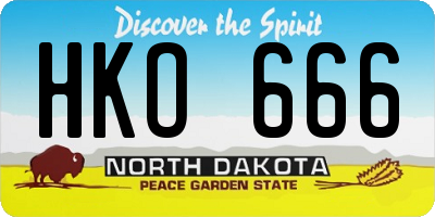ND license plate HKO666