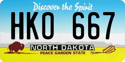 ND license plate HKO667
