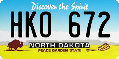 ND license plate HKO672