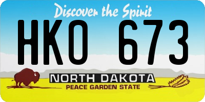 ND license plate HKO673