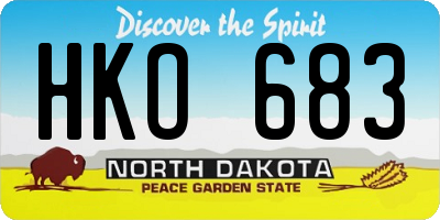 ND license plate HKO683