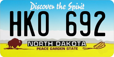 ND license plate HKO692