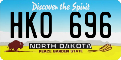 ND license plate HKO696