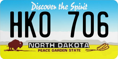 ND license plate HKO706