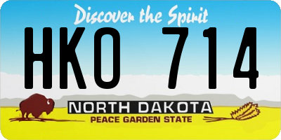 ND license plate HKO714