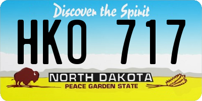 ND license plate HKO717