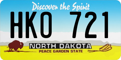 ND license plate HKO721
