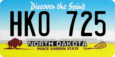 ND license plate HKO725