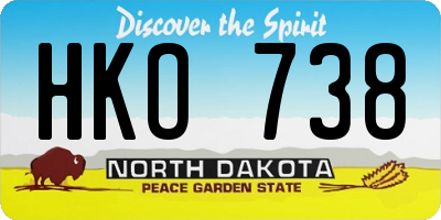 ND license plate HKO738