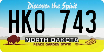 ND license plate HKO743