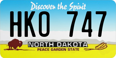 ND license plate HKO747