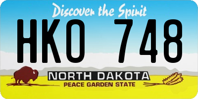ND license plate HKO748