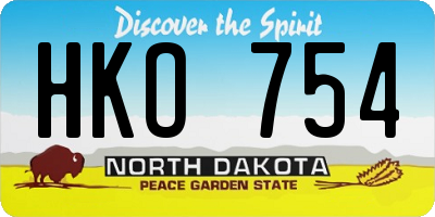 ND license plate HKO754