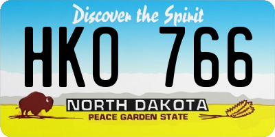 ND license plate HKO766