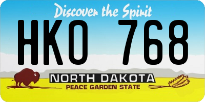 ND license plate HKO768
