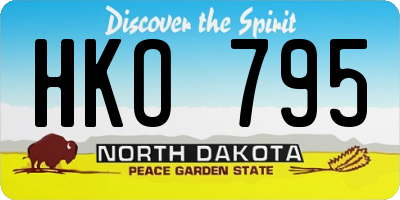 ND license plate HKO795