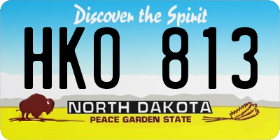 ND license plate HKO813