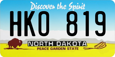 ND license plate HKO819