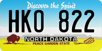 ND license plate HKO822