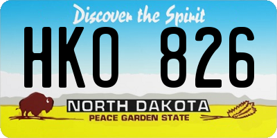 ND license plate HKO826