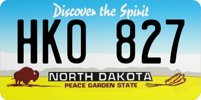 ND license plate HKO827