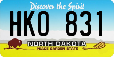 ND license plate HKO831