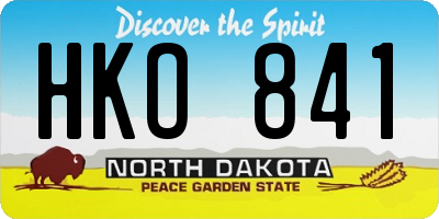 ND license plate HKO841