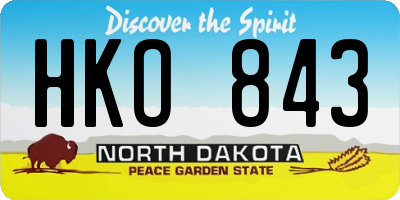 ND license plate HKO843