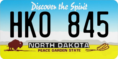 ND license plate HKO845