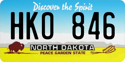 ND license plate HKO846
