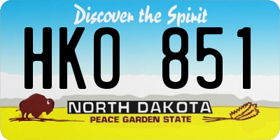ND license plate HKO851