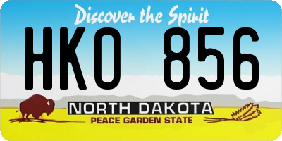 ND license plate HKO856